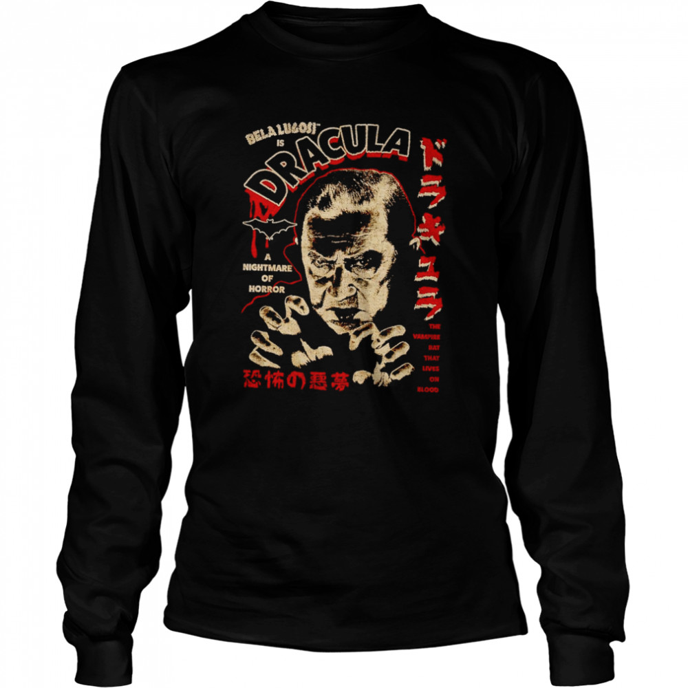 Dracula A Nightmare Of Horror Shirt Long Sleeved T-Shirt