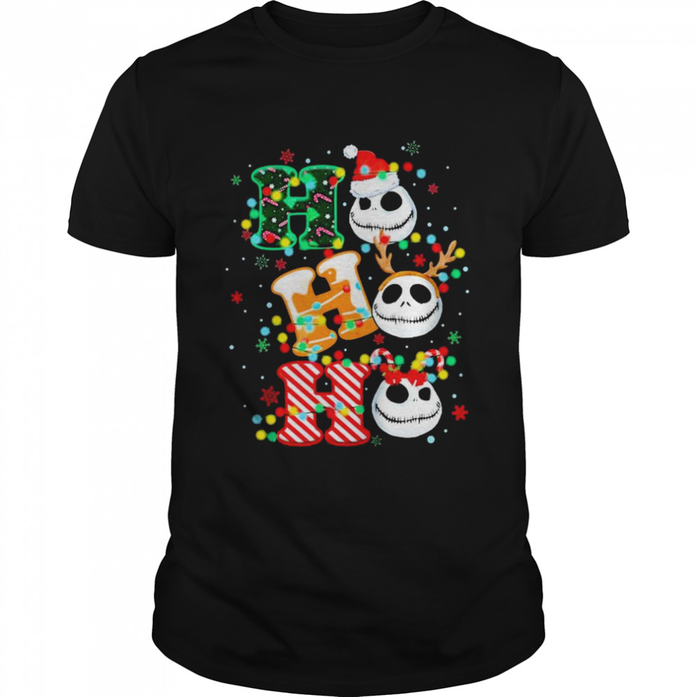 Nightmare Before Christmas Santa Jack Skellington Ho Ho Ho Light Shirt