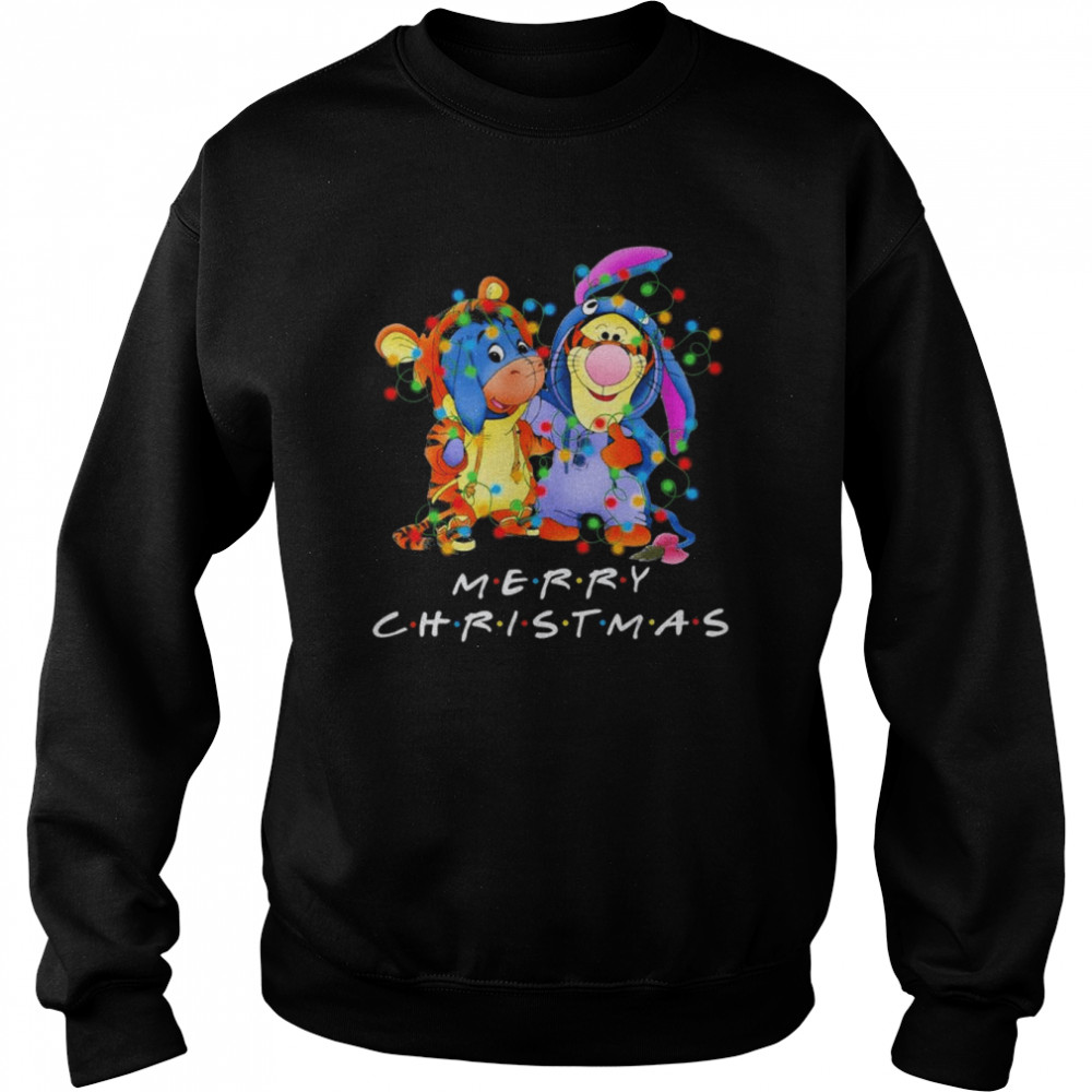 Pooh Bear And Tigger Friends Merry Christmas Lights  Unisex Sweatshirt