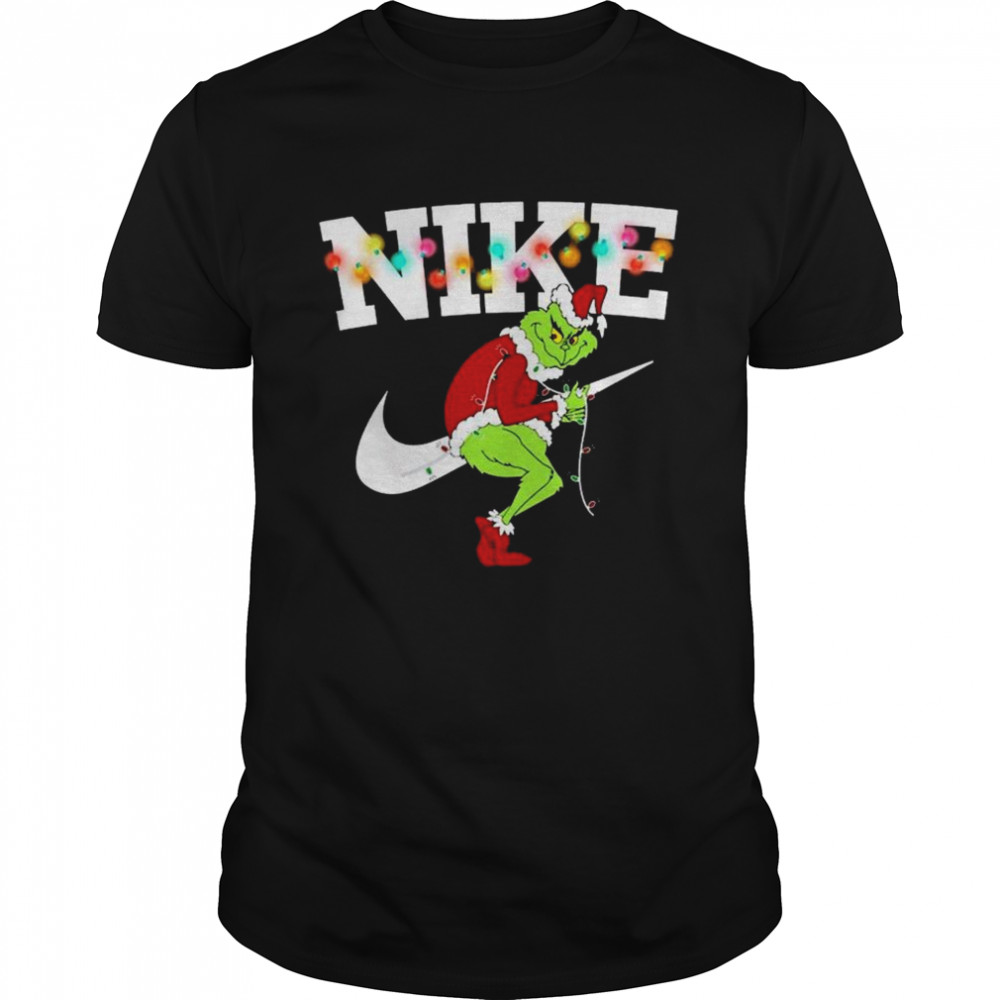 Santa Grinch Nike Light Merry Christmas 2022 shirt