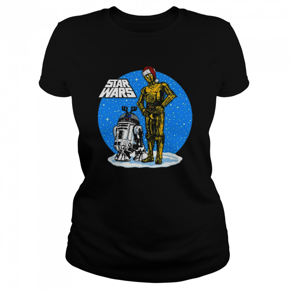 Star Wars Christmas C-3Po &Amp; R2-D2 Snow Globe T- Classic Women'S T-Shirt