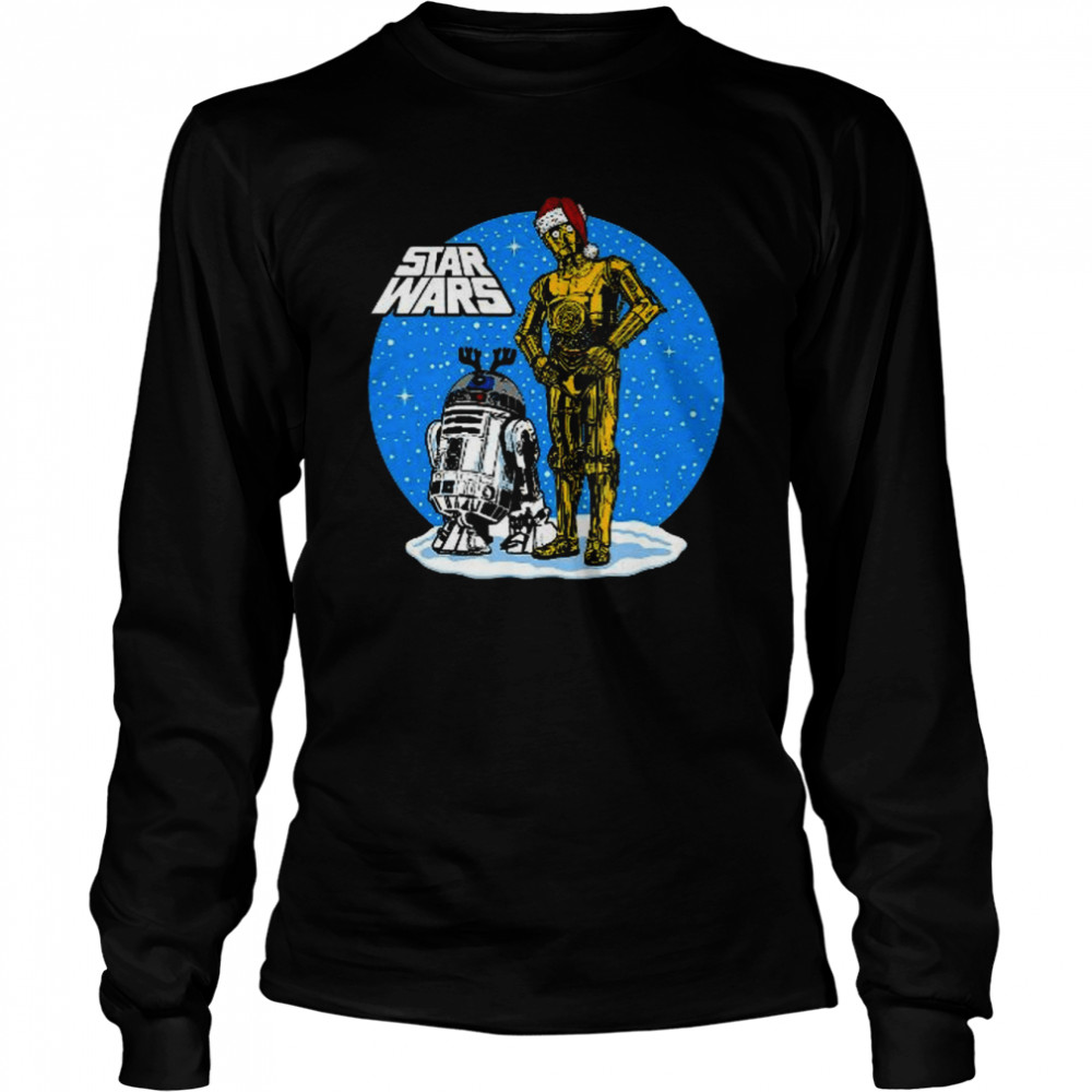 Star Wars Christmas C-3Po &Amp; R2-D2 Snow Globe T- Long Sleeved T-Shirt