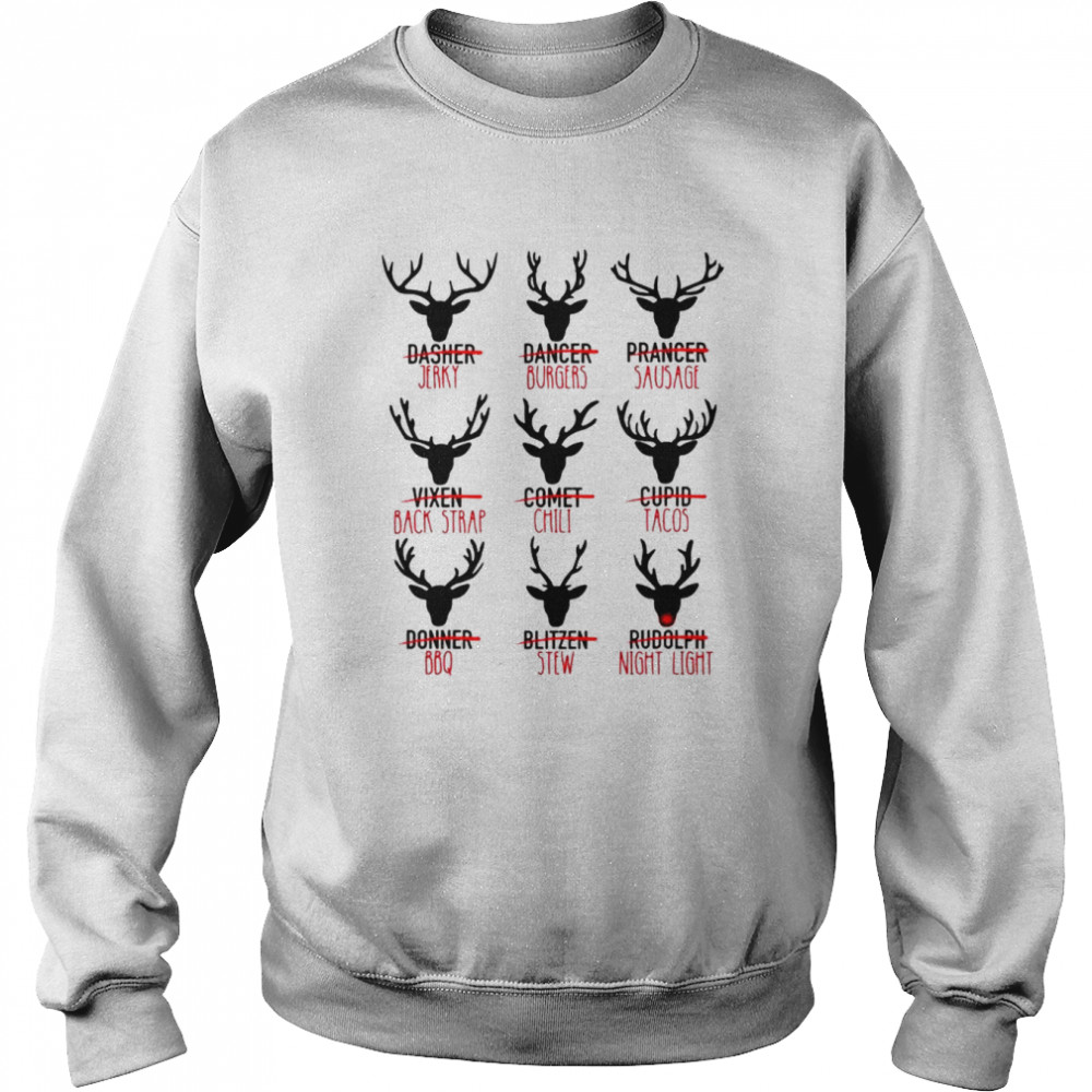 Santas Reindeer Cuts Of Meat Christmas 2022 Unisex Sweatshirt