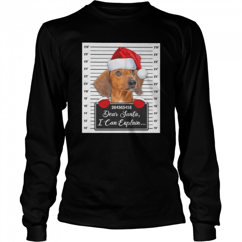 santa red dachshund dear santa i can explain 2022 christmas shirt long sleeved t shirt
