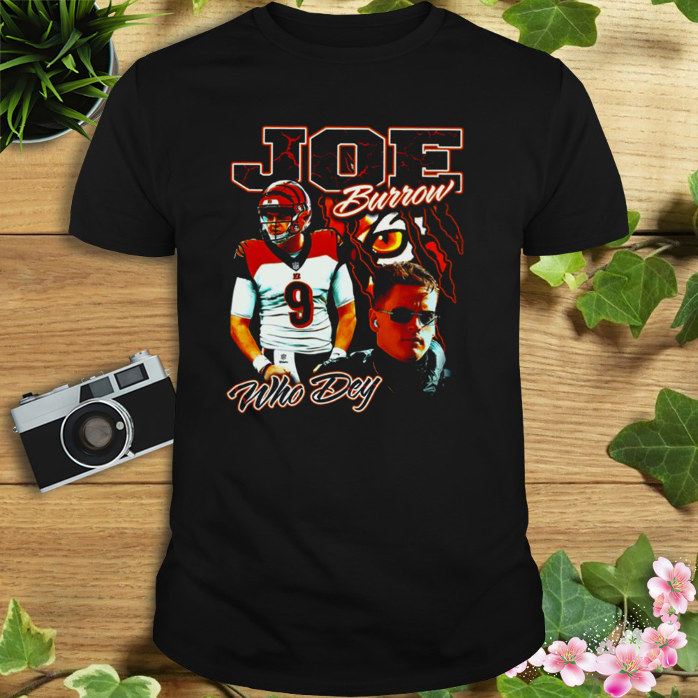 Joe Burrow Bengals Vintage 90s Bootleg Who Dey T-Shirt 1