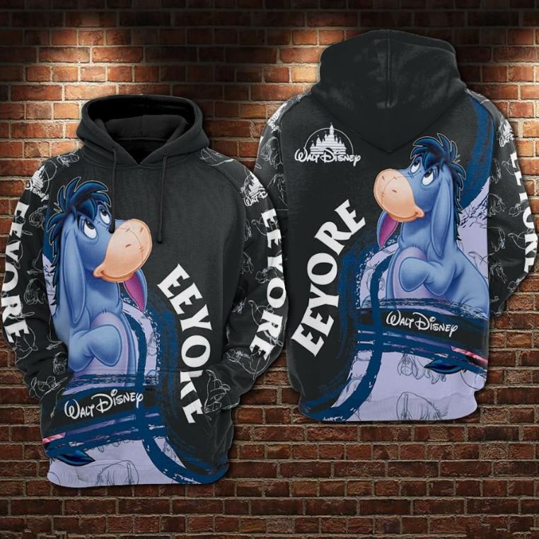 Eeyore Cartoon Winnie The Pooh Movie Disney 6 Over Print 3d Zip Hoodie